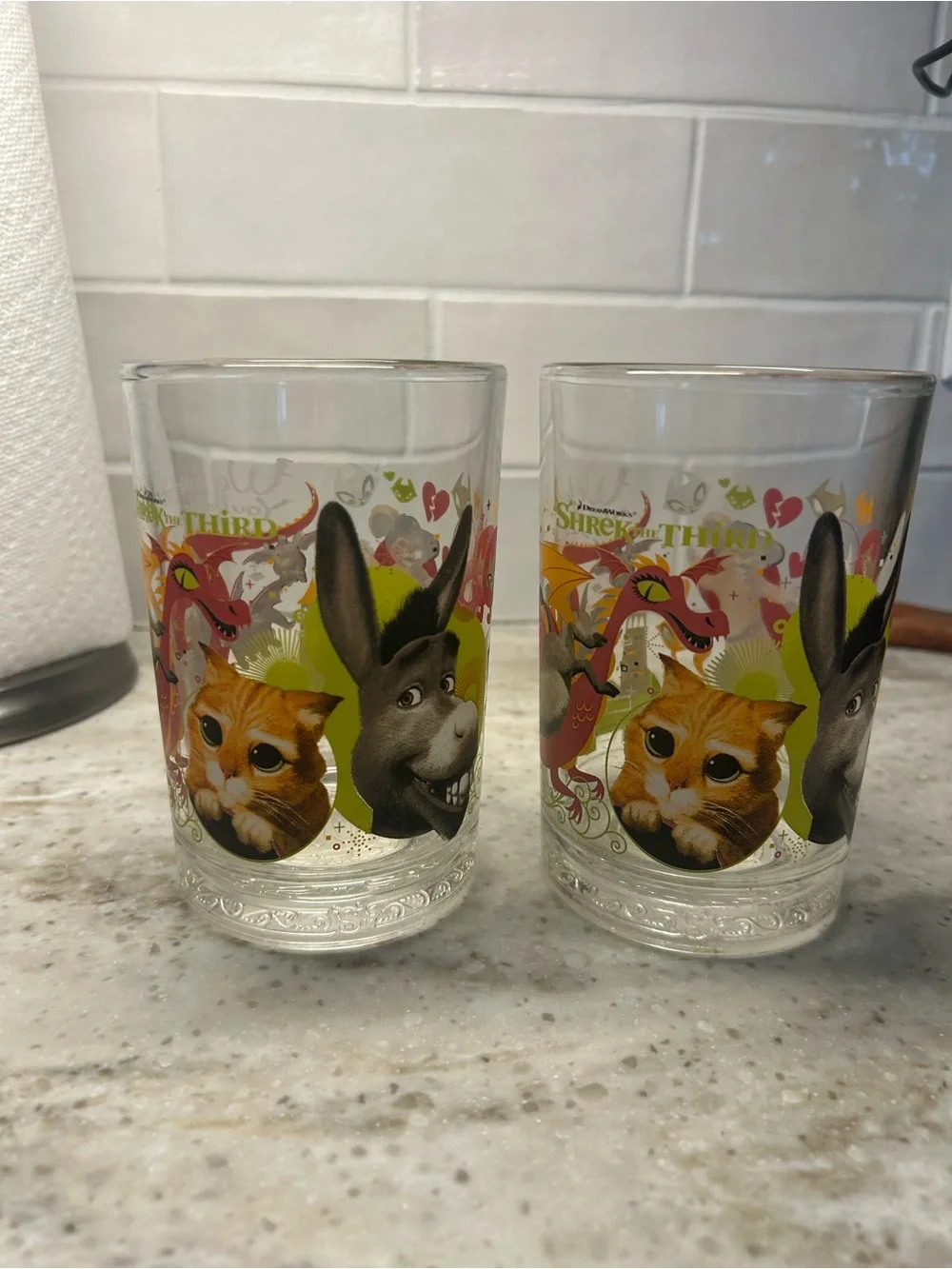 McDonalds VTG Shrek Glasses Set Of 2